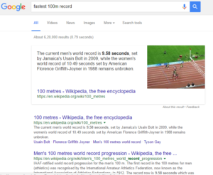Fastest 100m google 1