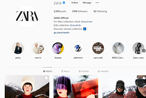 Zara instagram