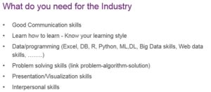 Skills needed for data analytics