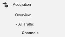 Google analytics acquisition tab