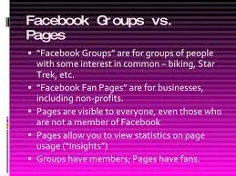 Comparison of facebook groups and facebook pages
