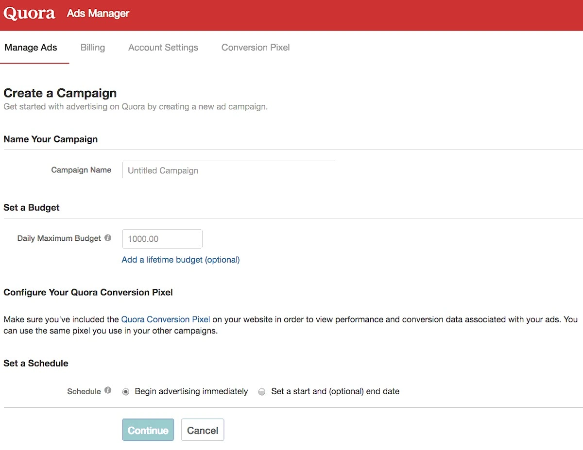 How to manage ads on quora