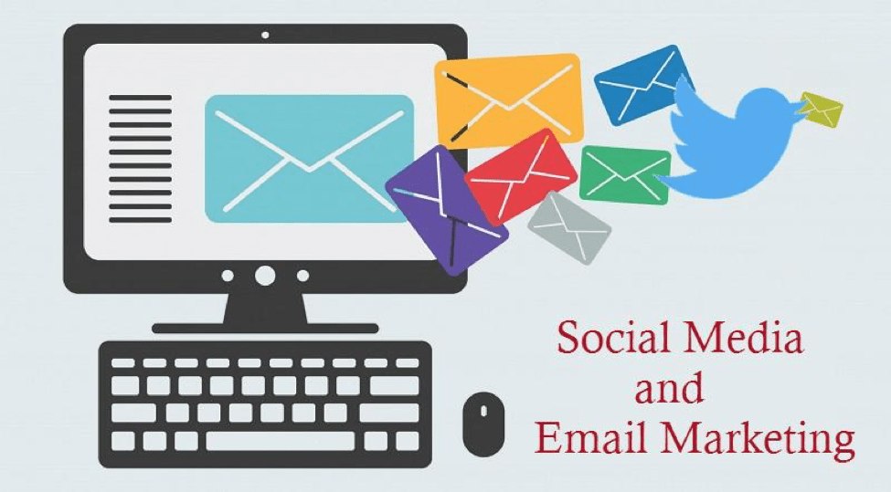 Conjugate social media and email marketing