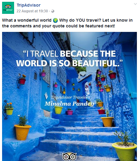 Mobile marketing for travel -tripadvisor fb