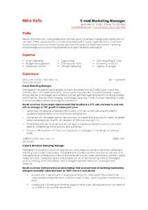 Email marketing resume sample