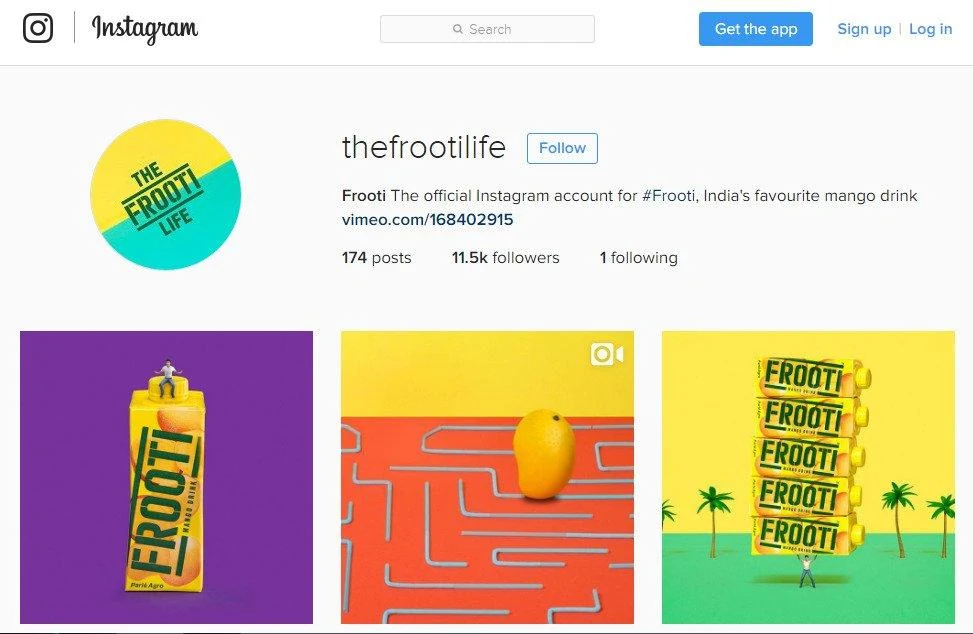 Unique instagram style of frooti