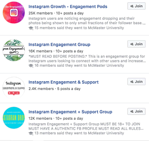 Instagram engagement groups