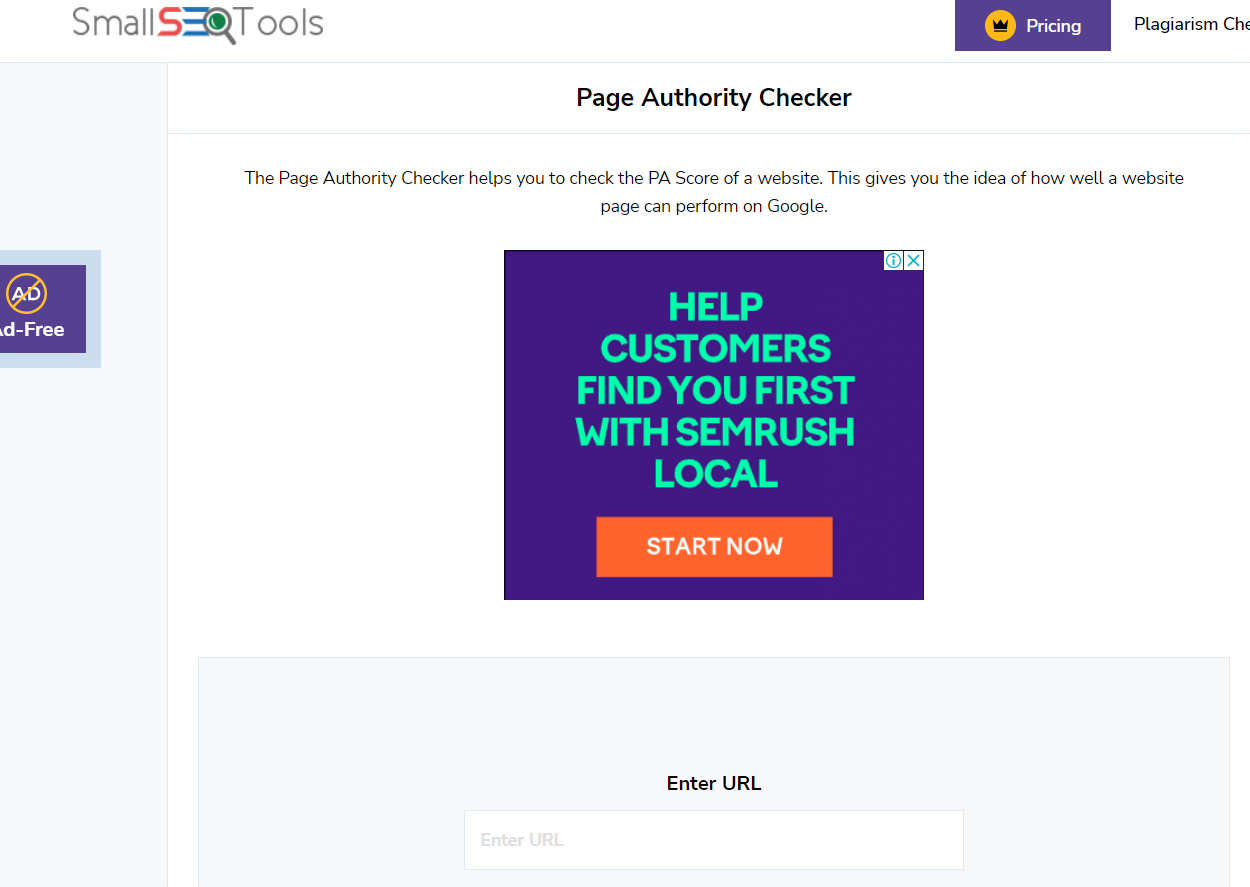 Page authority checker