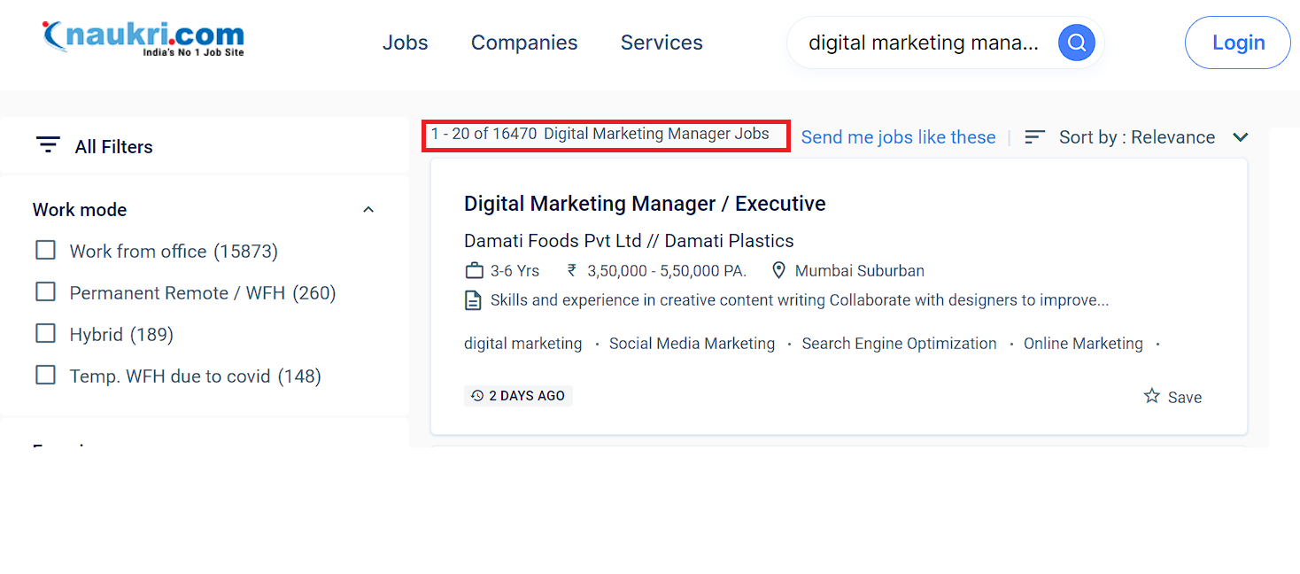 Digital marketing manager salary