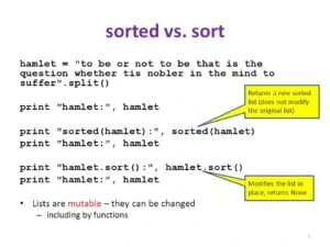 Sorted () vs sort ()
