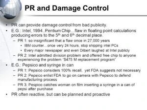 Pr and damage control