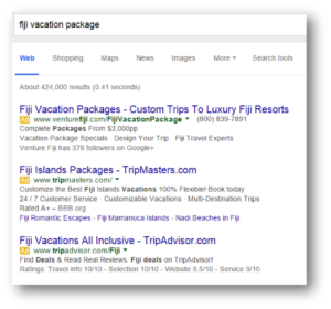 Example of paid search