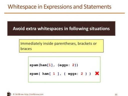 Whitespace in expressions and statements
