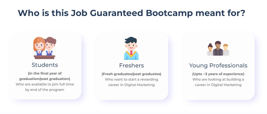 Who is the digital marketing bootcamp for?