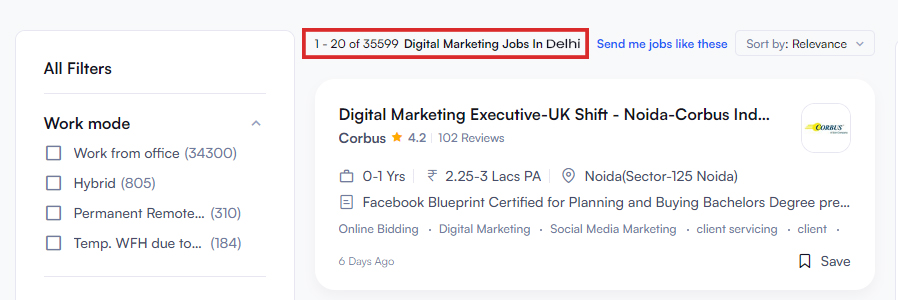 Digital marketing jobs in delhi