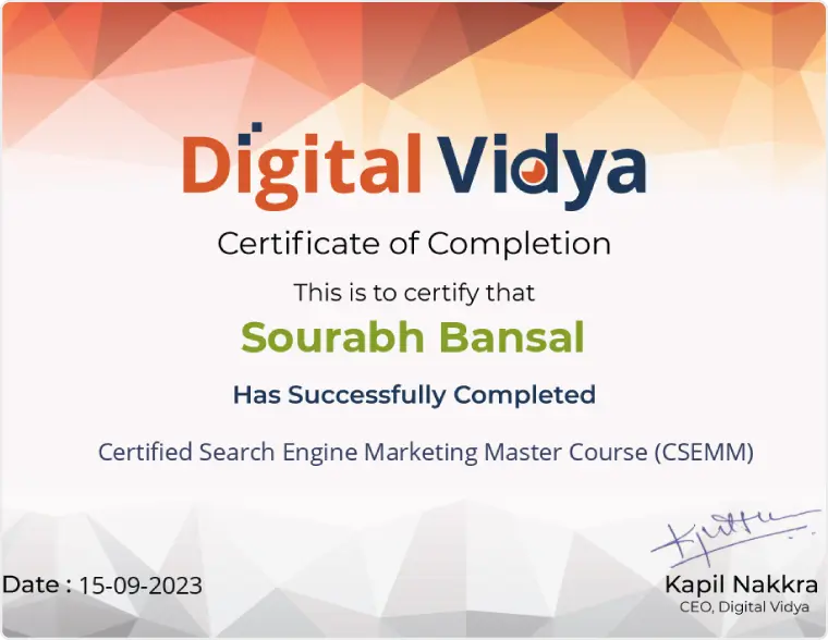 Search Engine Marketing Certificate