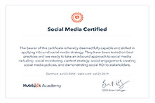 Hubspot social media certification